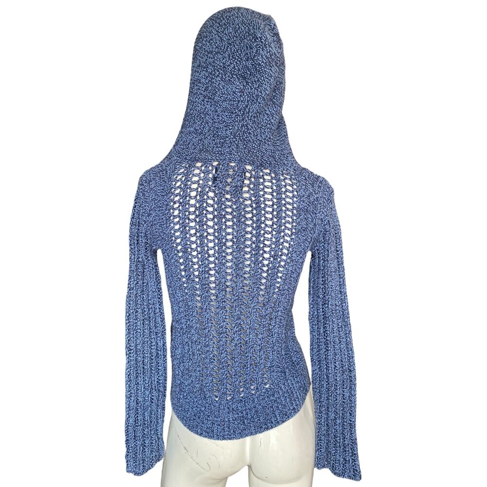 American Eagle Outfitters Beaded Crochet Hooded Sweater Size X-Small - Picture 2 of 6